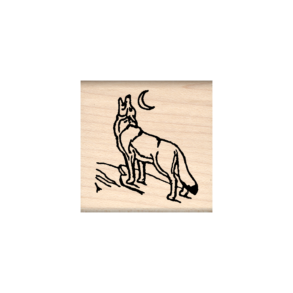 Coyote Rubber Stamp 1.5" x 1.5" block