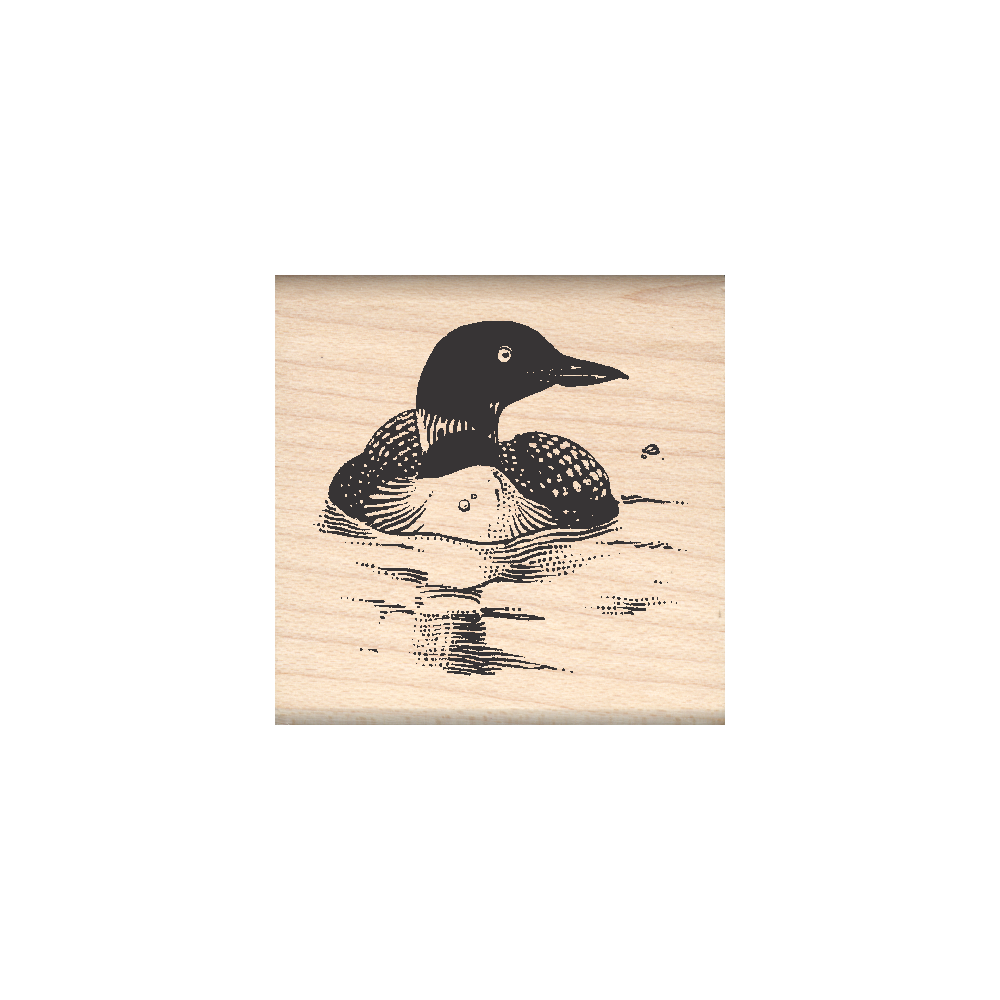 Loon Rubber Stamp 1.5" x 1.5" block