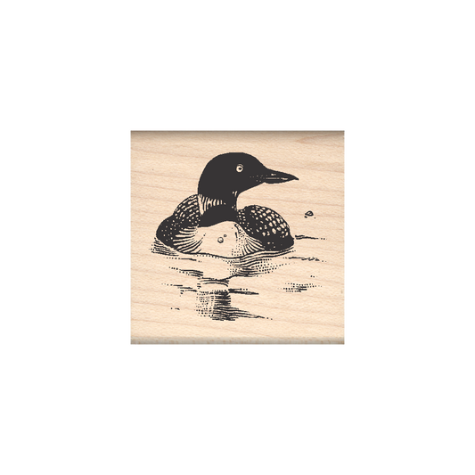 Loon Rubber Stamp 1.5" x 1.5" block