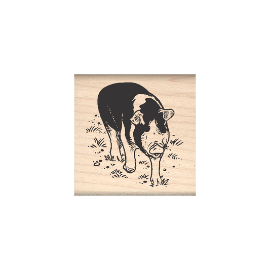 Pig Rubber Stamp 1.5" x 1.5" block