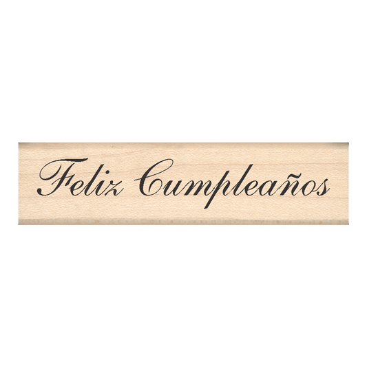 Feliz Cumpleaños Rubber Stamp .75" x 3" block