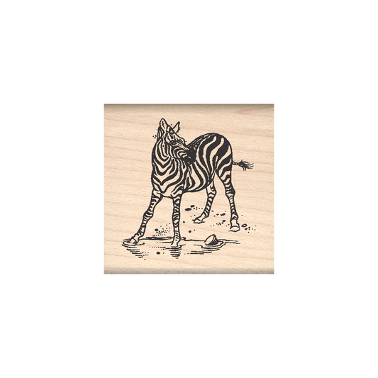 Zebra Rubber Stamp 1.5" x 1.5" block