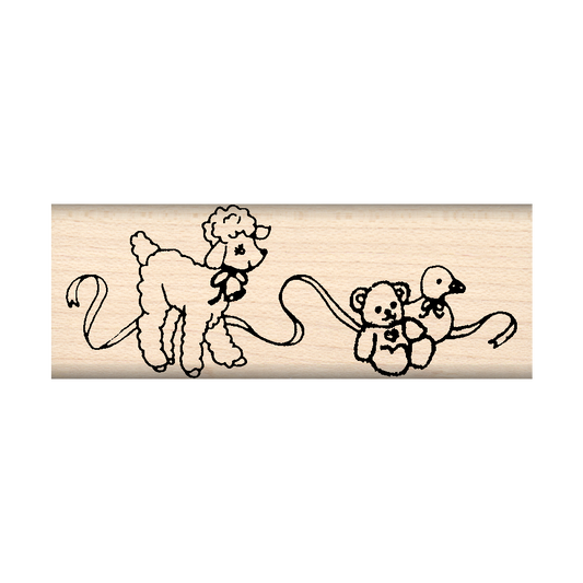 Lamb/Dolls Rubber Stamp 1" x 3" block