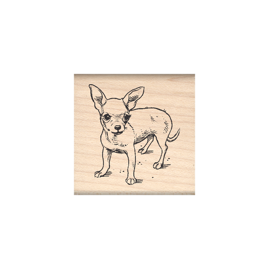 Chihuahua Rubber Stamp 1.5" x 1.5" block