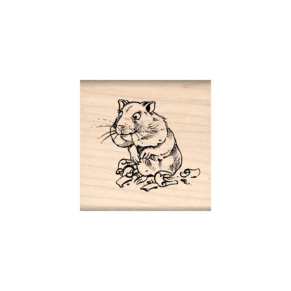 Hamster Rubber Stamp 1.5" x 1.5" block