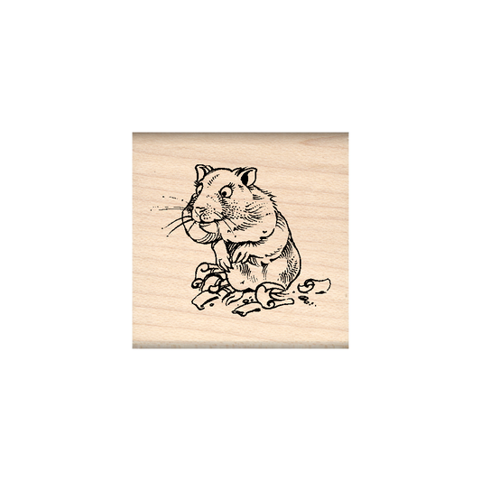 Hamster Rubber Stamp 1.5" x 1.5" block