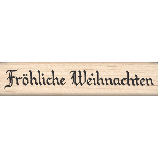 Fröhliche Weihnachten Rubber Stamp .75" x 3.5" block