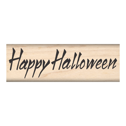 Happy Halloween Rubber Stamp 1" x 3" block