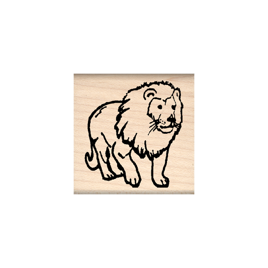 Lion Rubber Stamp 1.5" x 1.5" block
