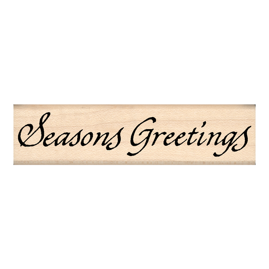 Seasons Greetings Rubber Stamp .75" x 3" block