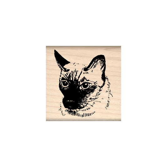 Cat Rubber Stamp 1.5" x 1.5" block