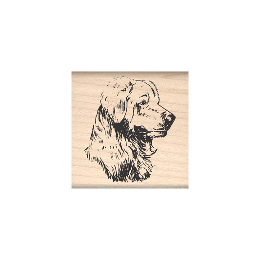 Golden Retriever Rubber Stamp 1.5" x 1.5" block