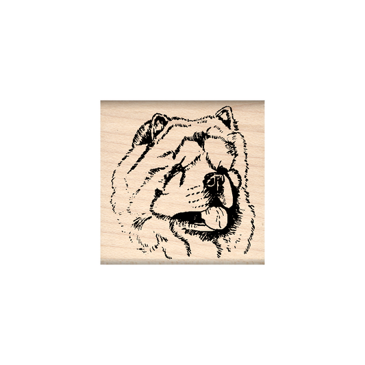 Chow Rubber Stamp 1.5" x 1.5" block