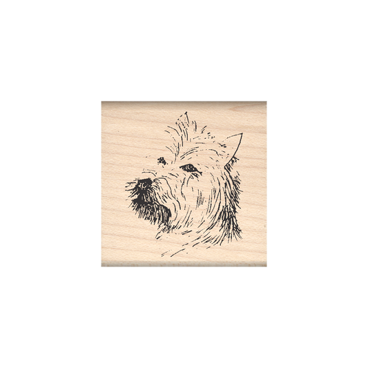 Westhighland Terrier Rubber Stamp 1.5" x 1.5" block