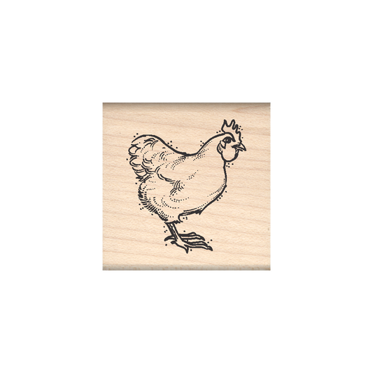 Chicken Rubber Stamp 1.5" x 1.5" block