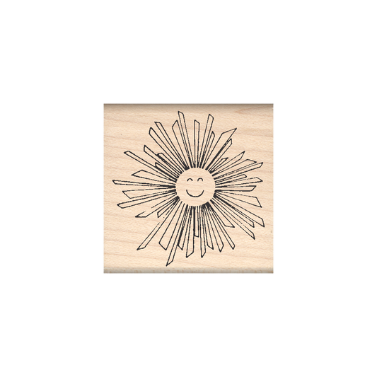 Sun Rubber Stamp 1.5" x 1.5" block