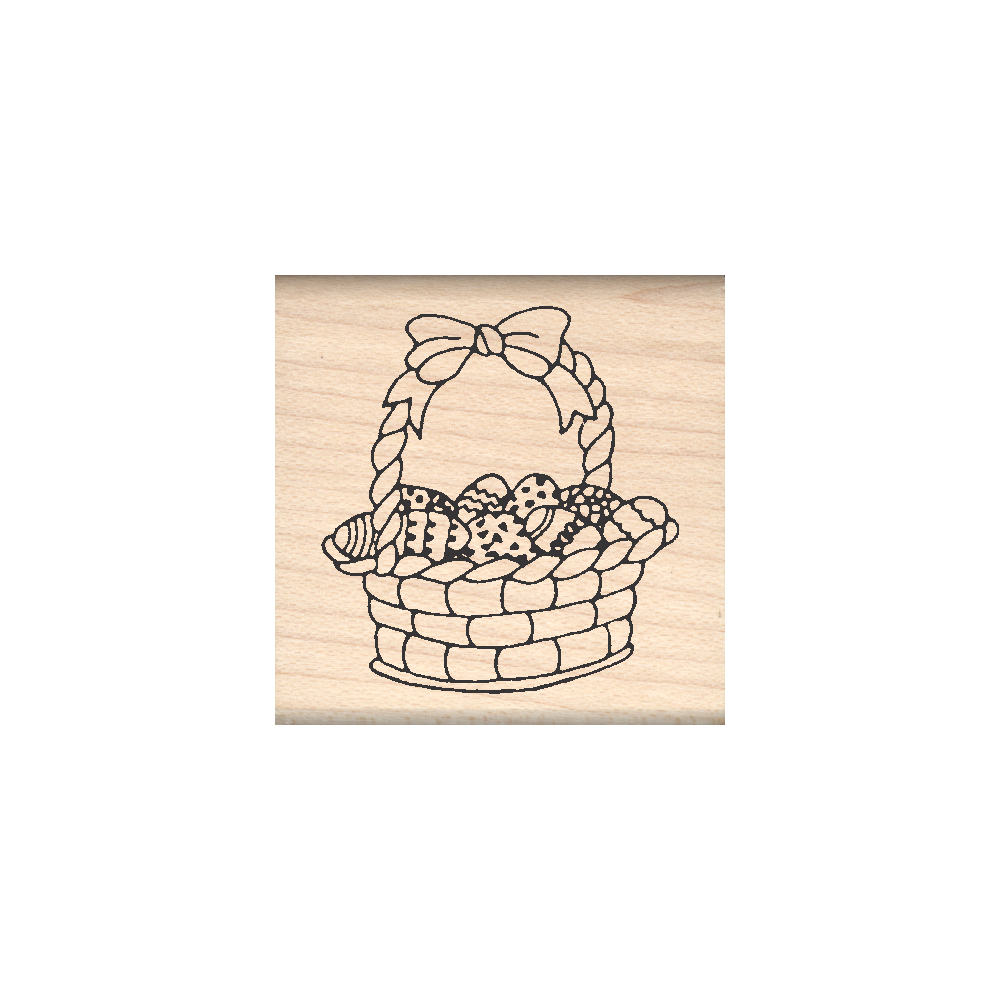 Easter Basket Rubber Stamp 1.5" x 1.5" block