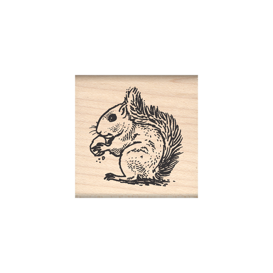 Squirrel Rubber Stamp 1.5" x 1.5" block