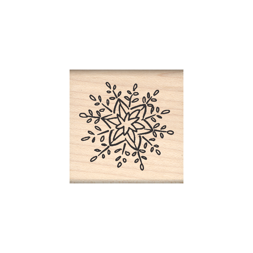 Snowflake Rubber Stamp 1.5" x 1.5" block