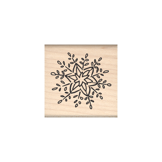 Snowflake Rubber Stamp 1.5" x 1.5" block