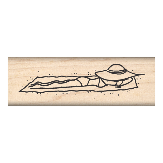 Sunbather Rubber Stamp 1" x 3" block