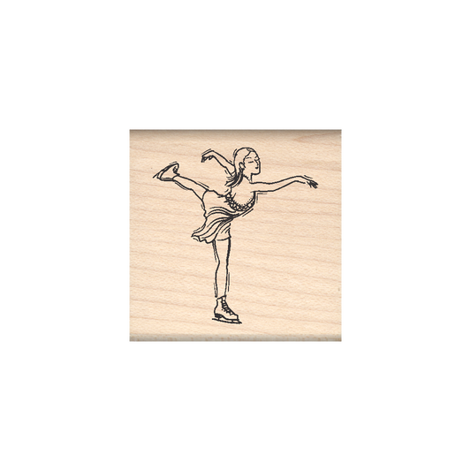 Figure Skating Rubber Stamp 1.5" x 1.5" block