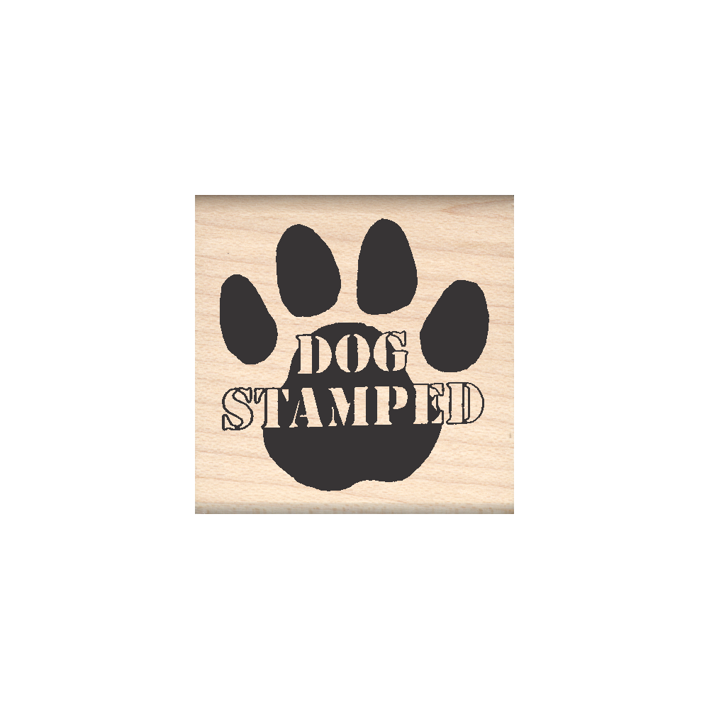 Dog Stamped Rubber Stamp 1.5" x 1.5" block