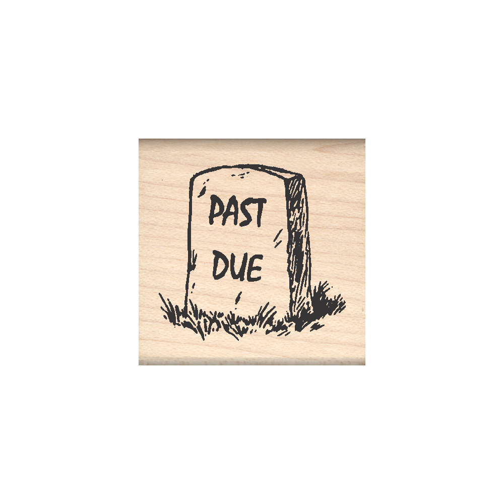 Past Due Rubber Stamp 1.5" x 1.5" block