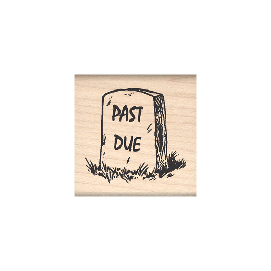 Past Due Rubber Stamp 1.5" x 1.5" block