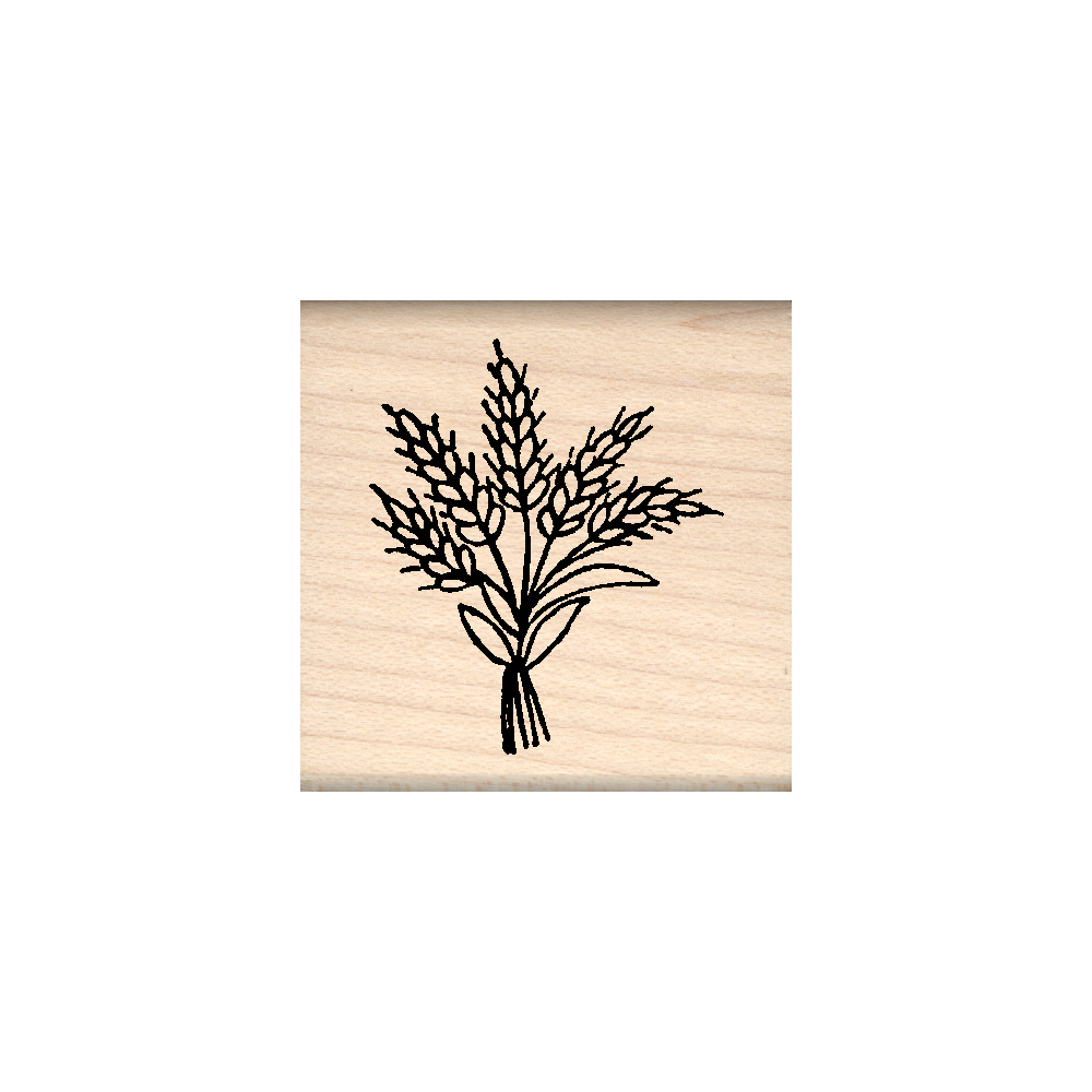 Wheat Rubber Stamp 1.5" x 1.5" block