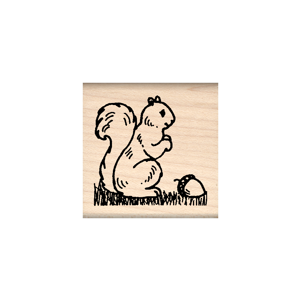 Squirrel Rubber Stamp 1.5" x 1.5" block