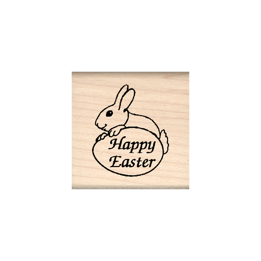 Happy Easter Rubber Stamp 1.5" x 1.5" block