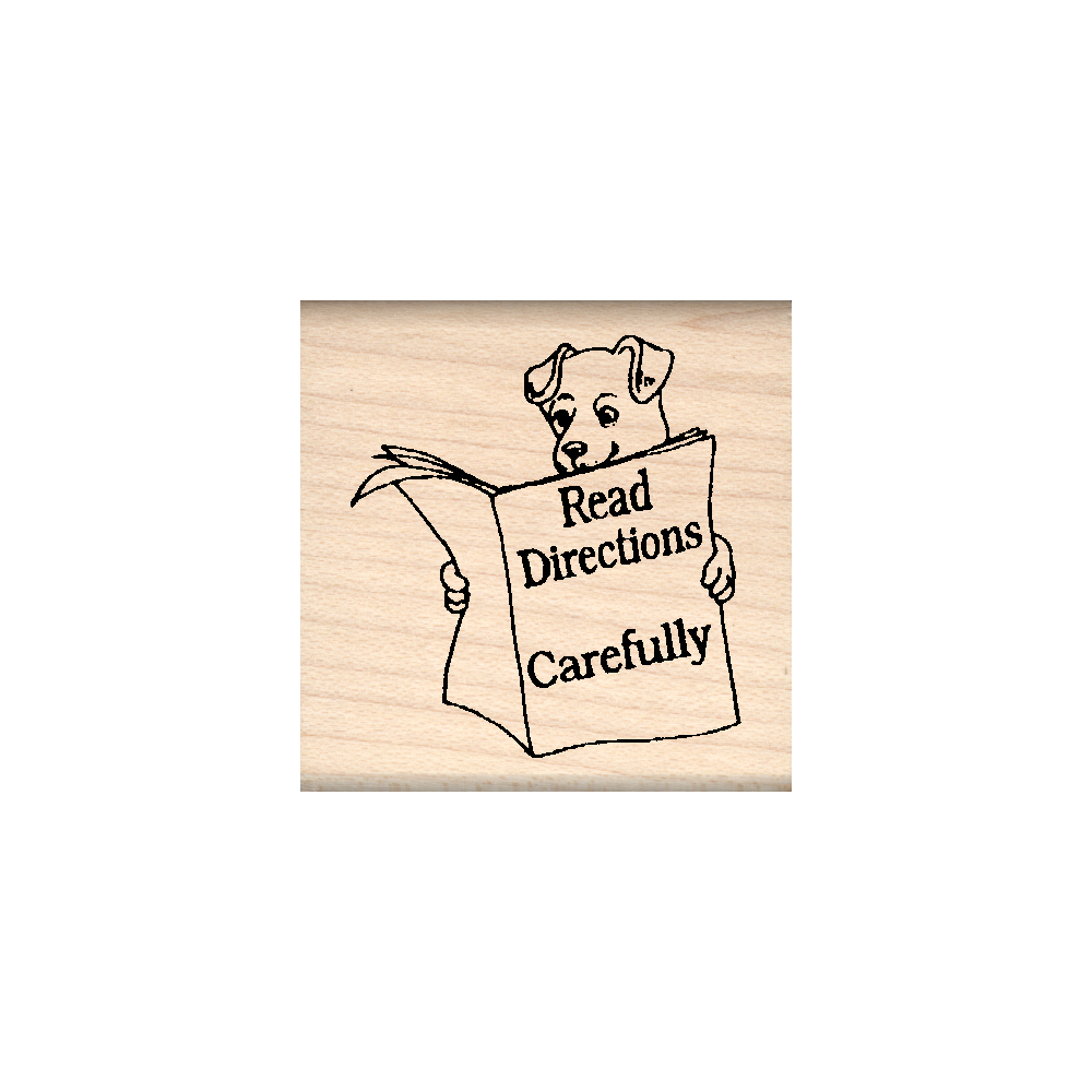 Read Directions Carefully Teacher Rubber Stamp 1.5" x 1.5" block