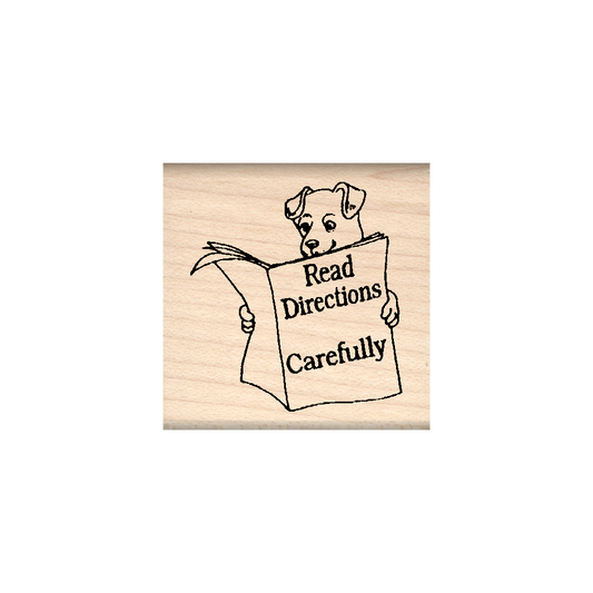 Read Directions Carefully Teacher Rubber Stamp 1.5" x 1.5" block