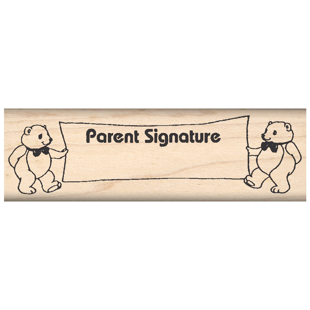 Parent Signature Teacher Rubber Stamp 1" x 3.25" block