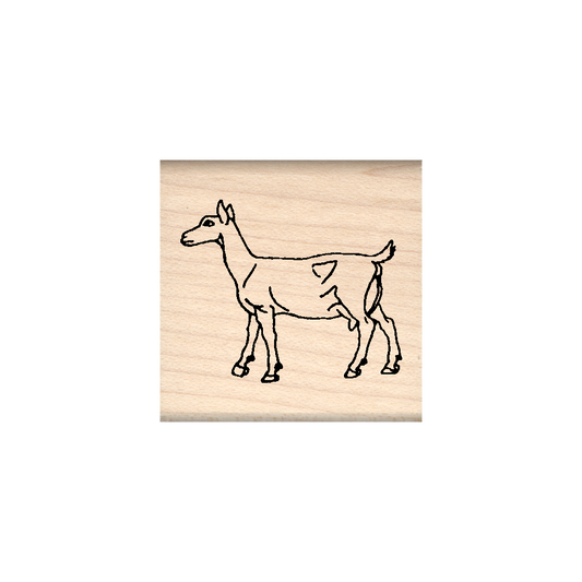 Goat Rubber Stamp 1.5" x 1.5" block