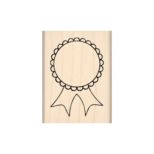 Ribbon Rubber Stamp 1.5" x 2" block