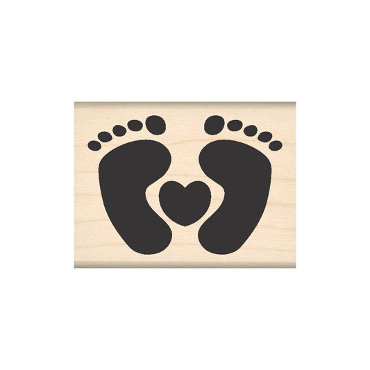 Heart with Feet Rubber Stamp 1.5" x 2" block