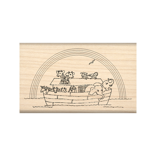 Noah's Ark Rubber Stamp 1.5" x 2.5" block