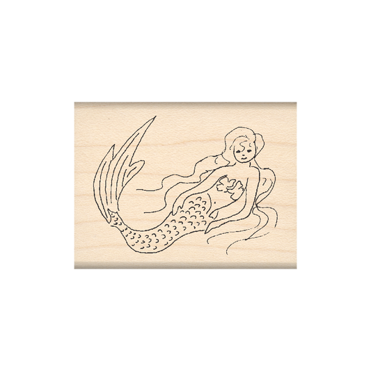 Mermaid Rubber Stamp 1.5" x 2" block