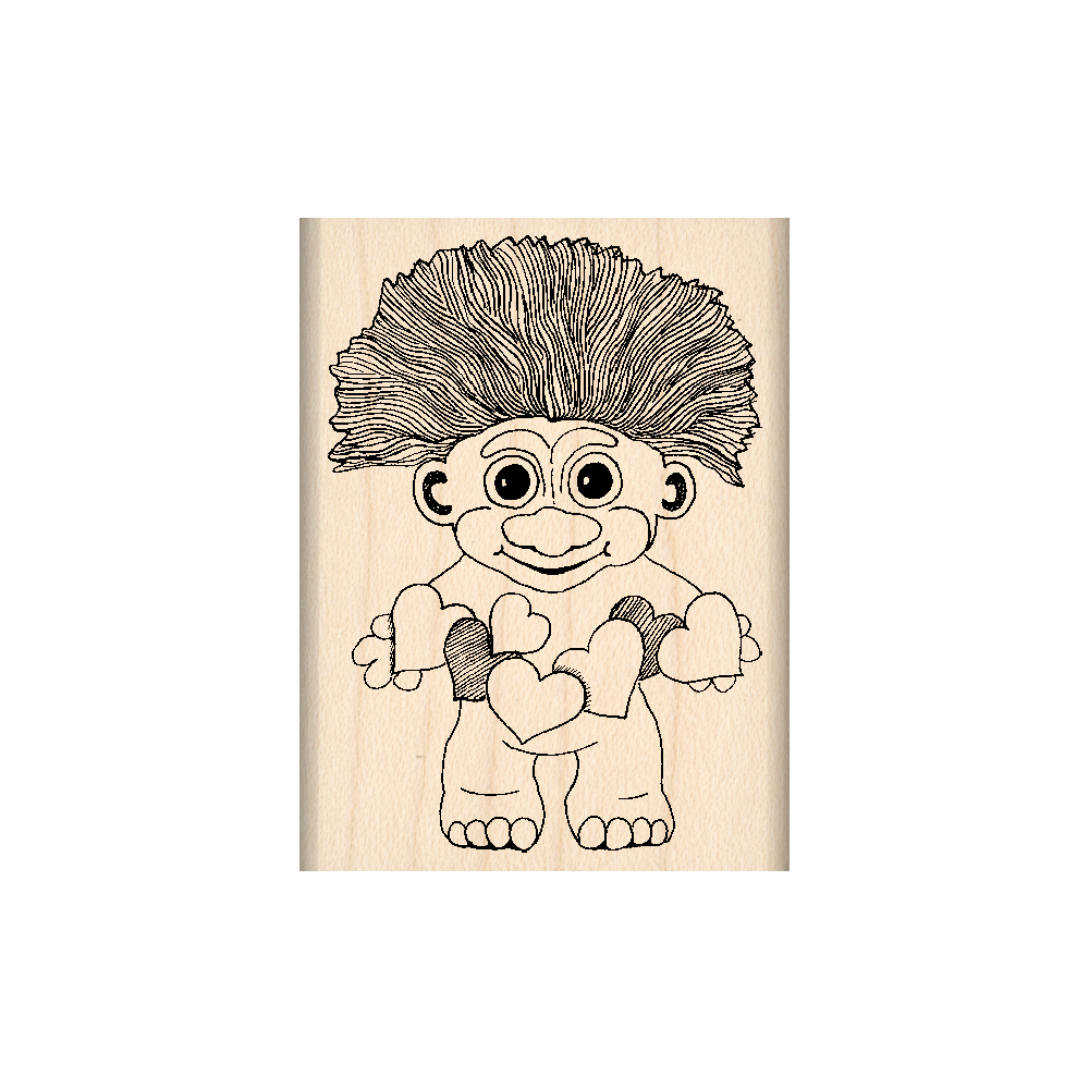 Troll Boy Rubber Stamp 1.75" x 2" block