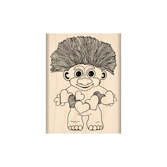 Troll Boy Rubber Stamp 1.75" x 2" block