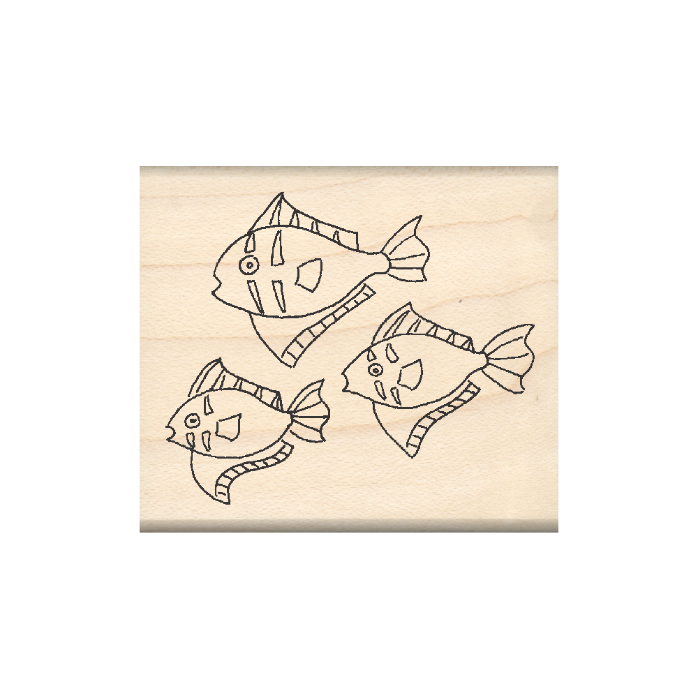 Fish Rubber Stamp 1.75" x 2" block