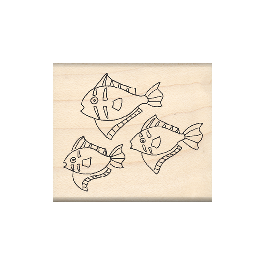 Fish Rubber Stamp 1.75" x 2" block