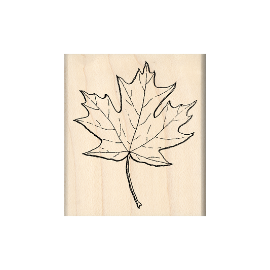 Maple Leaf Rubber Stamp 1.75" x 2" block