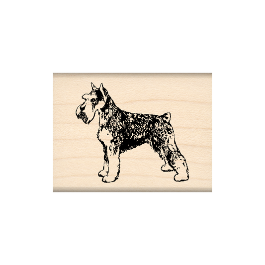 Schnauzer Rubber Stamp 1.5" x 2" block
