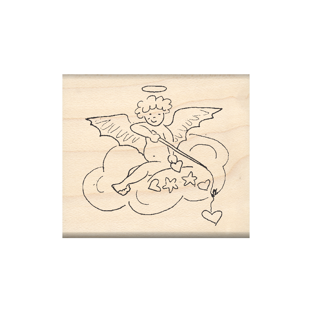 Cupid Rubber Stamp 1.75" x 2" block