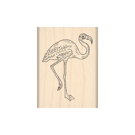 Flamingo Rubber Stamp 1.5" x 2" block