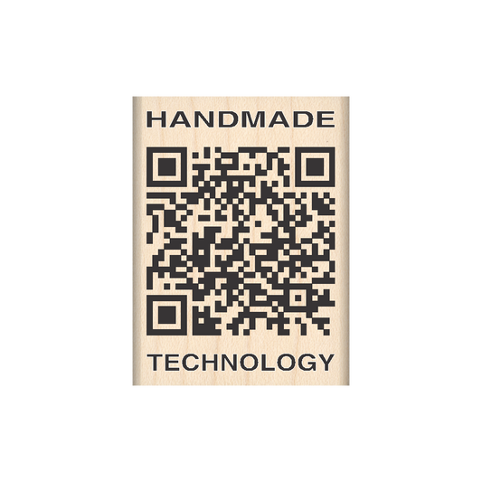 Handmade by QR Code Rubber Stamp (Handmade Technology) 1.5" x 2" block