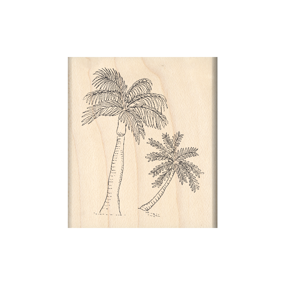 Palm Trees Rubber Stamp 1.75" x 2" block